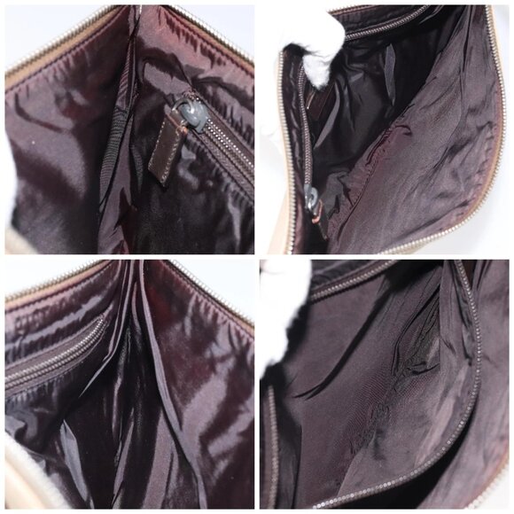 PRADA Clutch Bag Canvas Beige Silver Auth BD1747 - Picture 16 of 16